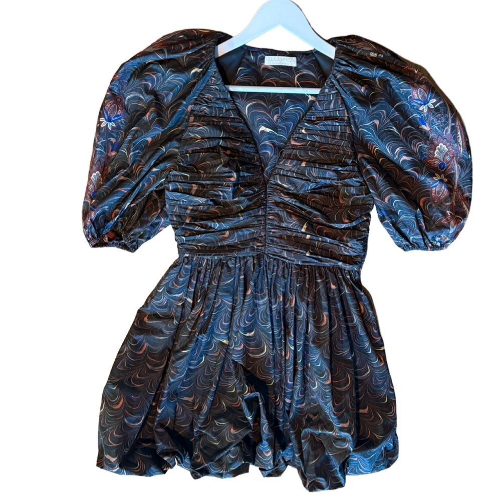 Ulla Johnson NWOT Gwen printed ruched taffeta mini dress - Picture 10 of 13